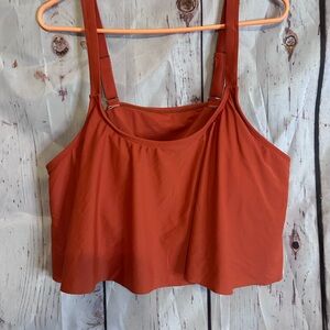 Orange Sleeveless Crop Bikini Top